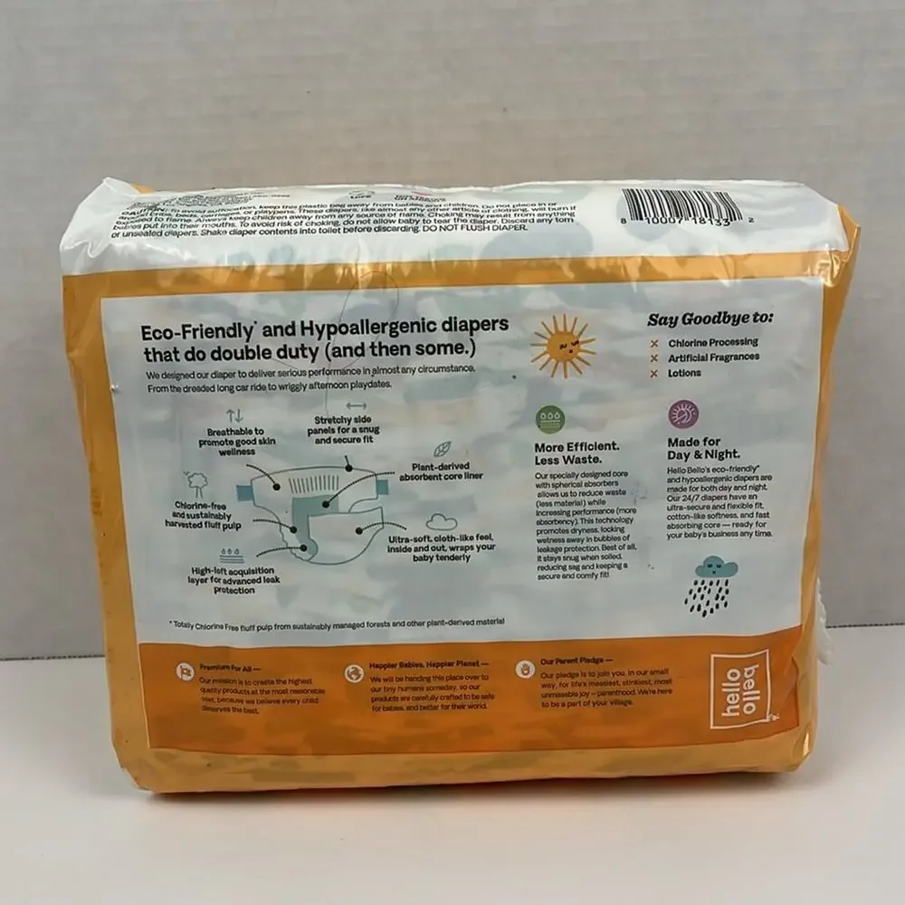 Hello Bello Diapers 24 Count Size 4 + Pampers Multi-Use Wipes 56 Count